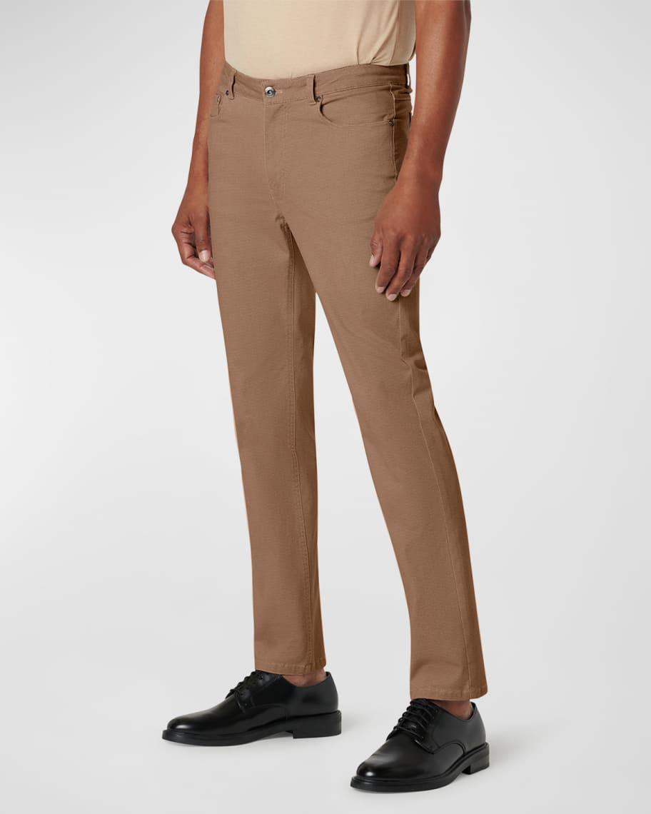 Mens Stretch Cotton-Blend Straight-Leg Pants Product Image