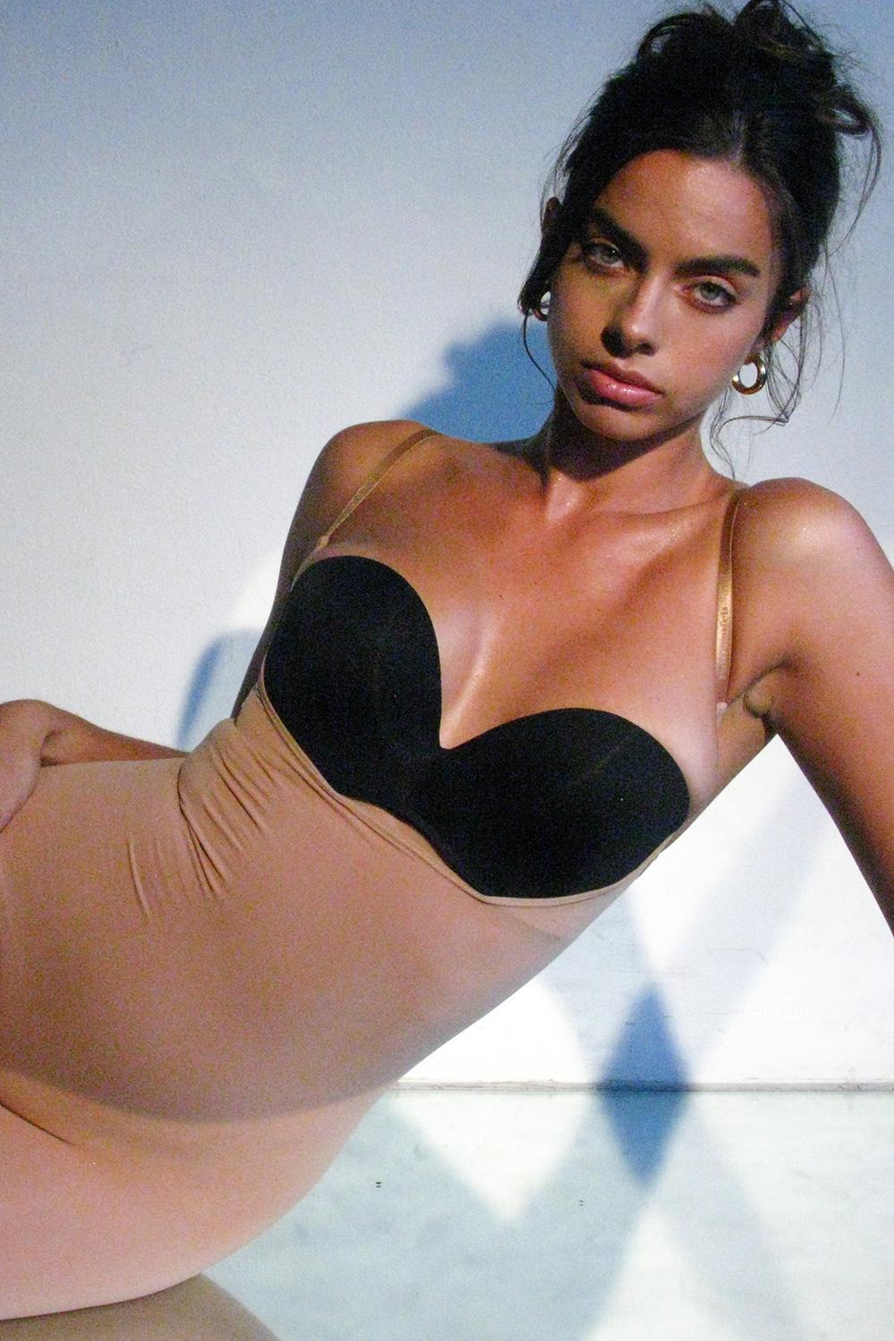  mid thigh sculpting bodysuit cafe au lait Product Image