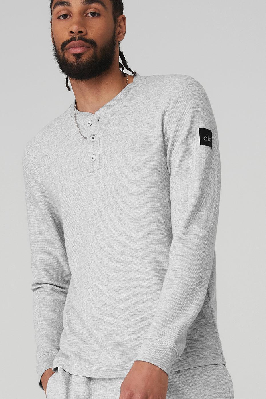 Micro Waffle Fast Break Henley - Athletic Heather Grey Product Image