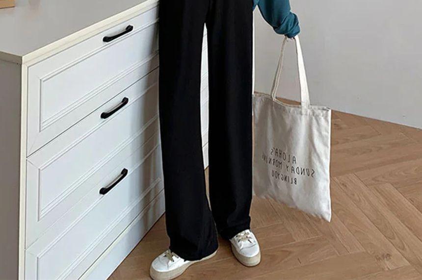 High-Rise Drawstring Straight Leg Sweatpants Product Image