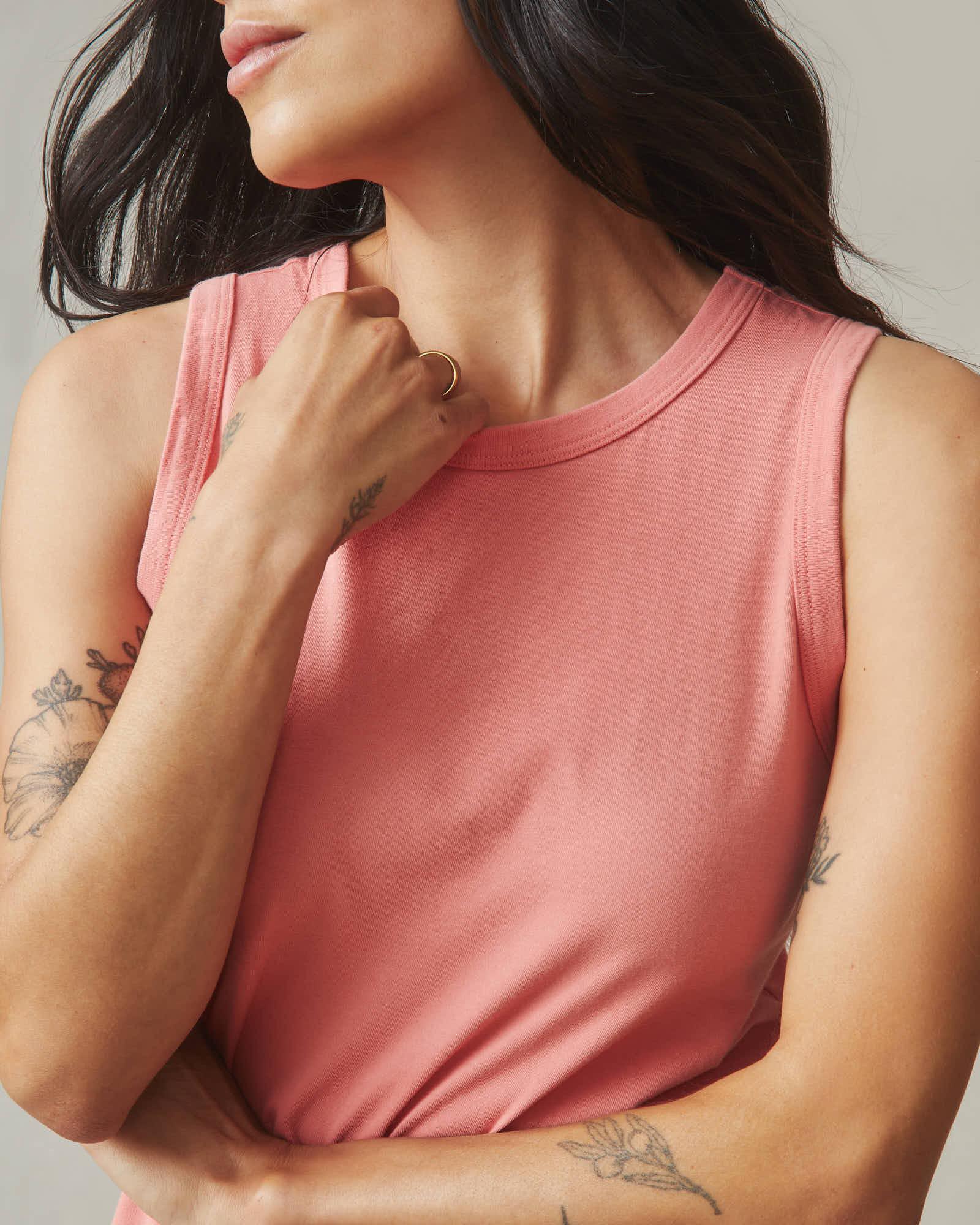 Women's Classic Cotton Muscle Tank - Pink Mauve Female Product Image