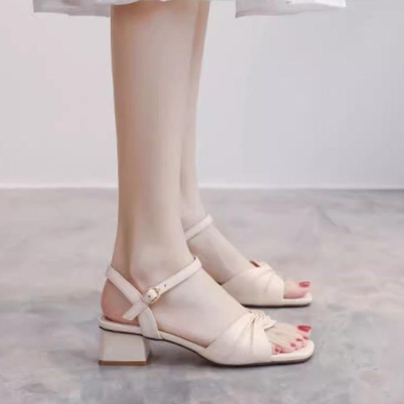 Ankle Strap Chunky Heel Sandals Product Image