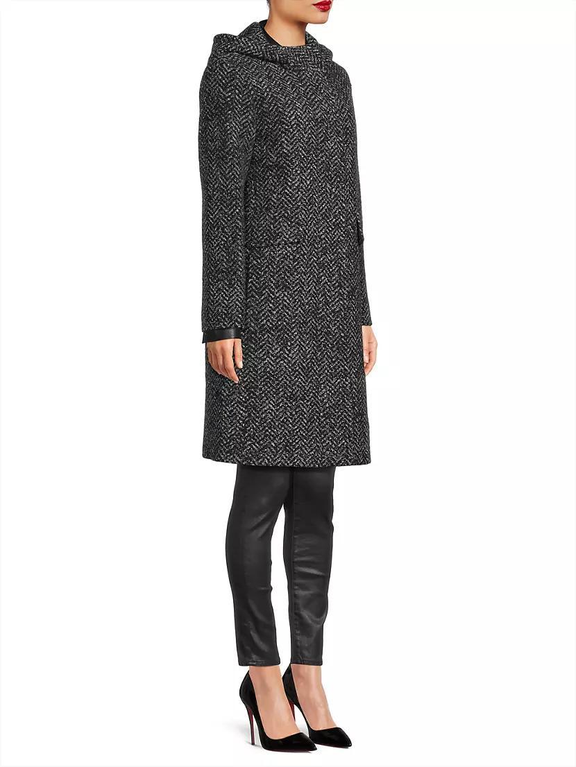 Herringbone Hooded Coat Product Image