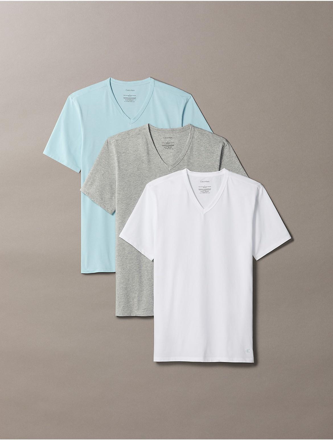 Calvin Klein Mens Cotton Stretch Blend 3-Pack Slim Fit V-Neck T-Shirt - Blue Product Image