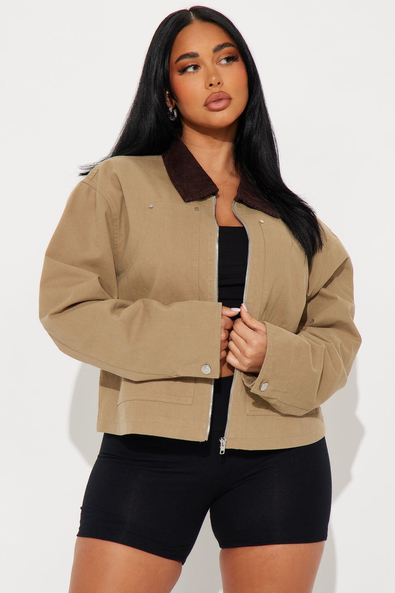 Joelle Barn Jacket - Taupe Product Image