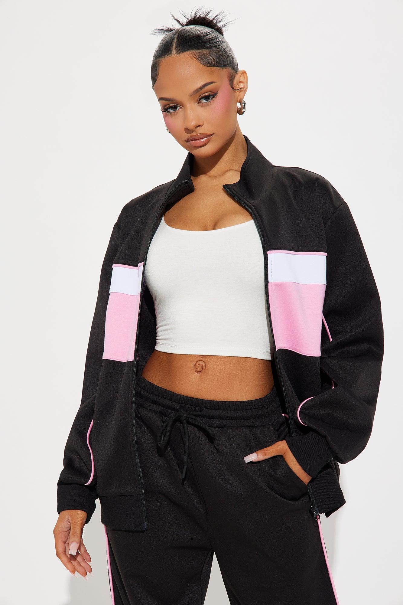 Ballin' Tracksuit Pant Set - Black/Pink Product Image