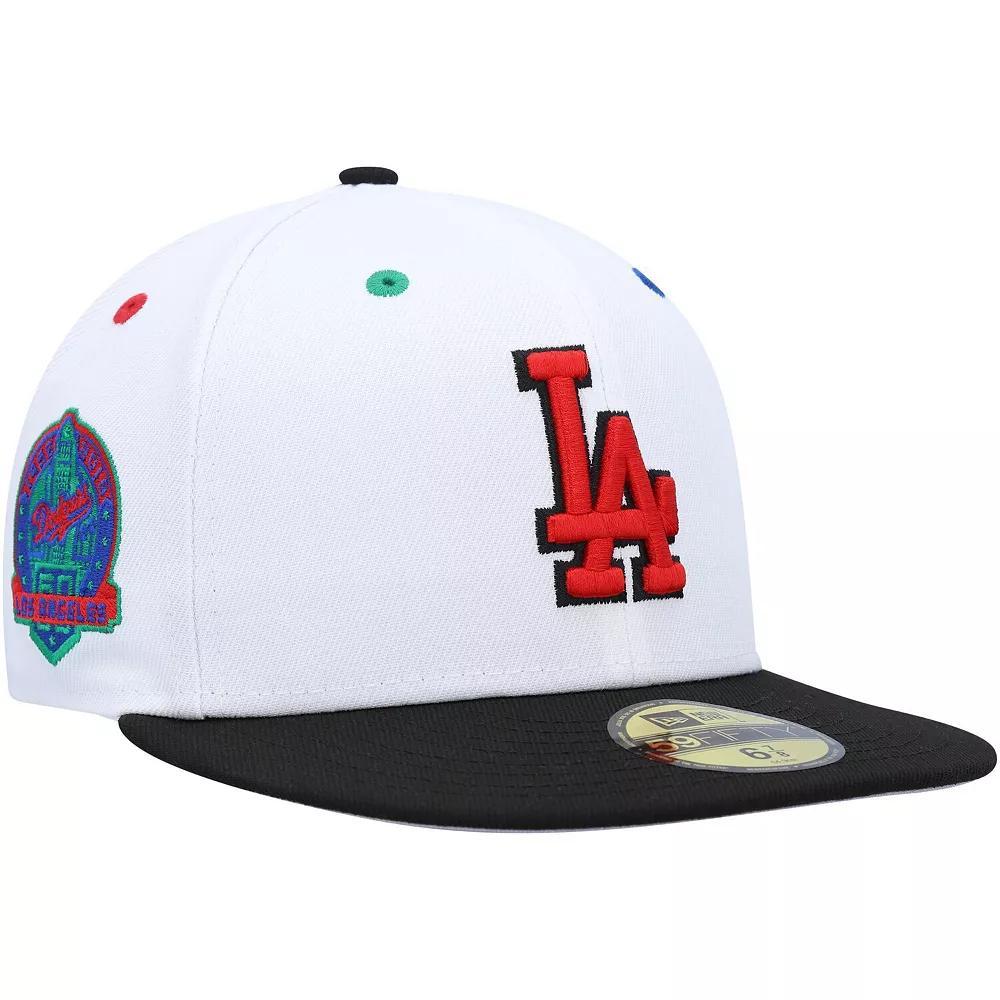 Men's New Era White/Black Los Angeles Dodgers 60th Anniversary Primary Eye 59FIFTY Fitted Hat, Size: 7 5/8 Product Image