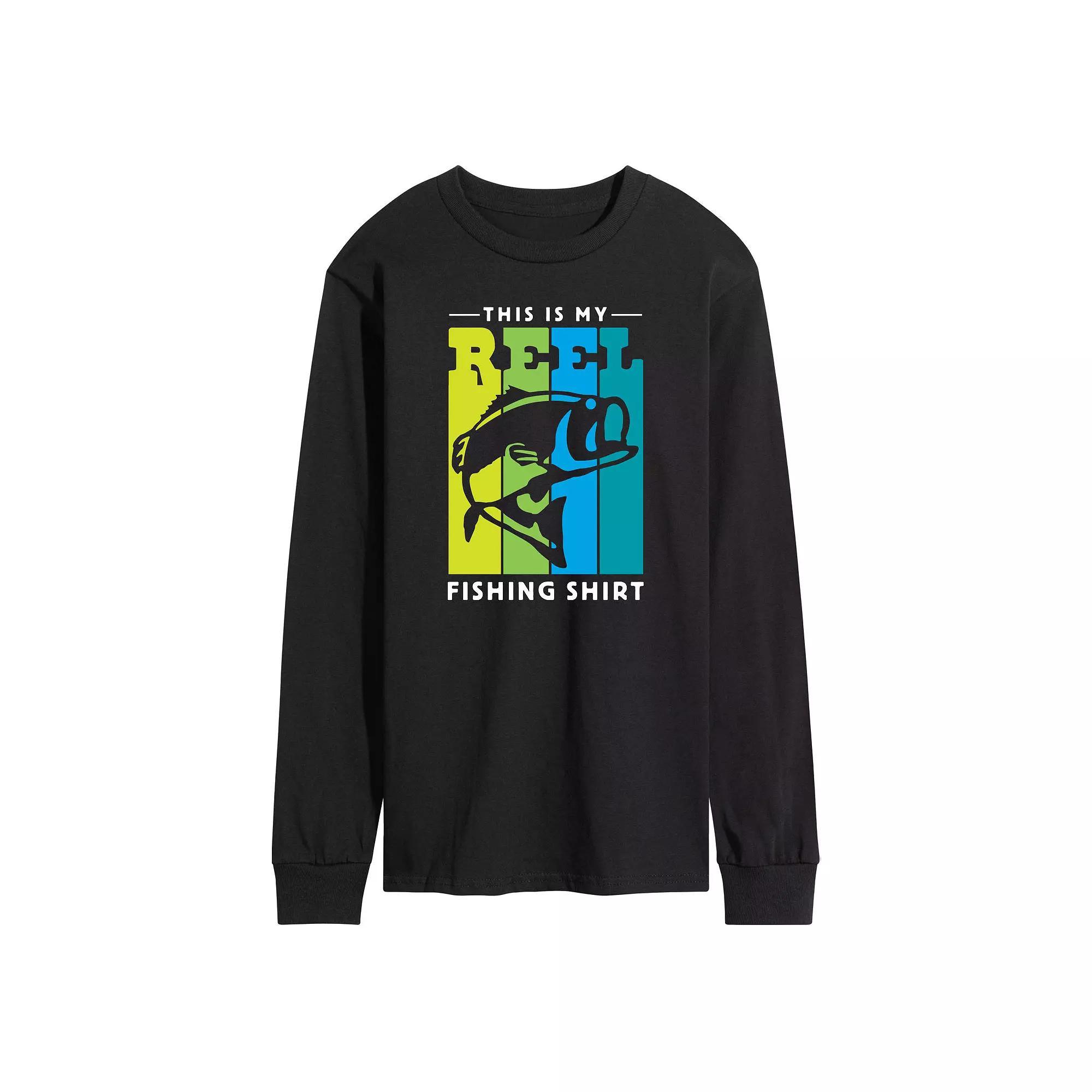 Mens My Reel Fishing Shirt Long Sleeve Graphic Tee Product Image