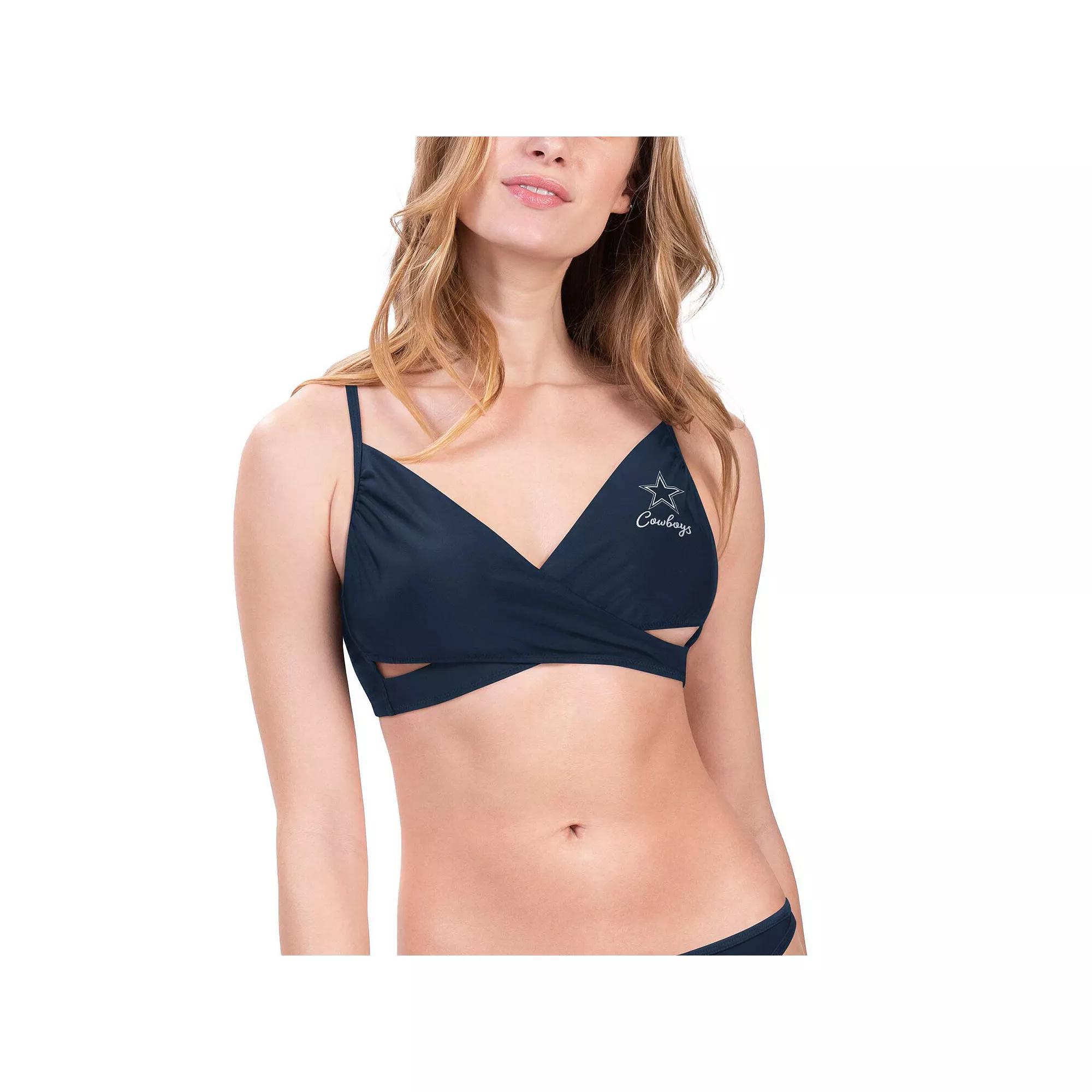 Women's G-III 4Her by Carl Banks Black Los Angeles Chargers Hall of Fame Bikini Top, Size: Large Product Image