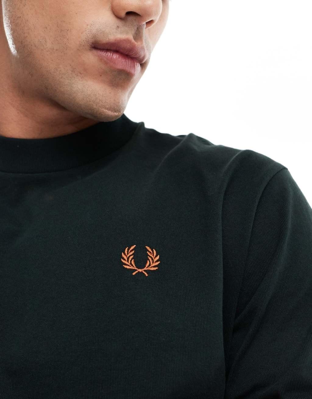 Fred Perry oversized heavyweight t-shirt in forest green Product Image