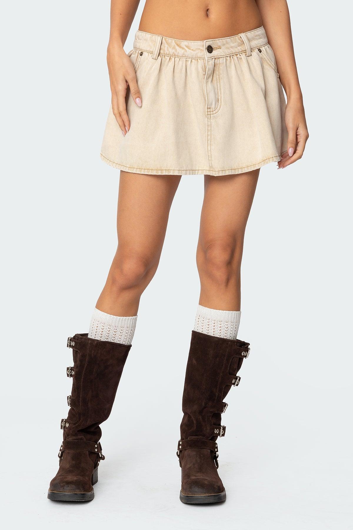 Peyton Flared Denim Mini Skirt Product Image
