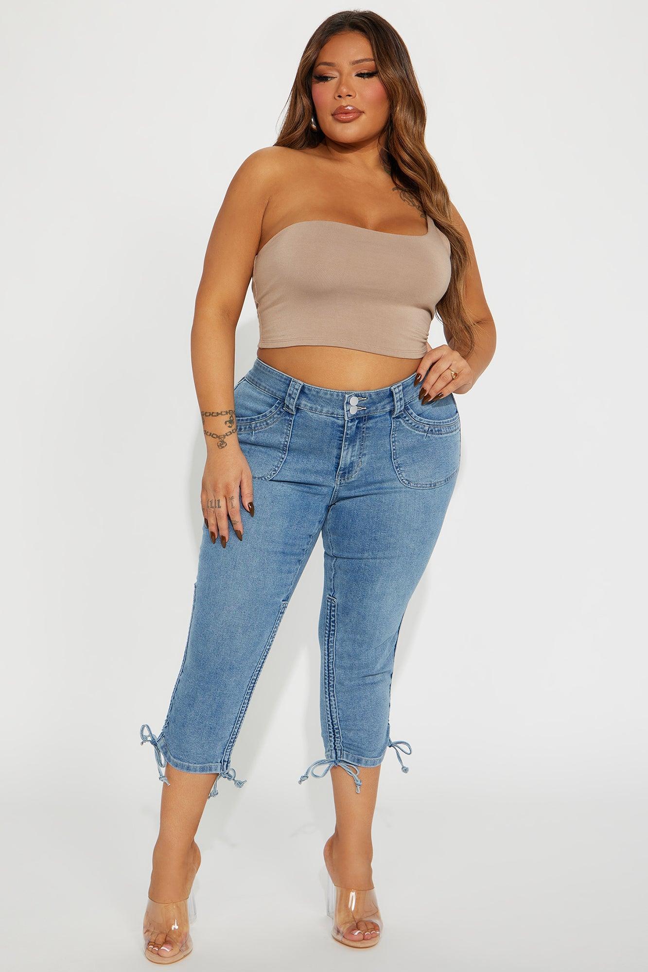 Selena One Shoulder Crop Top - Nude Product Image
