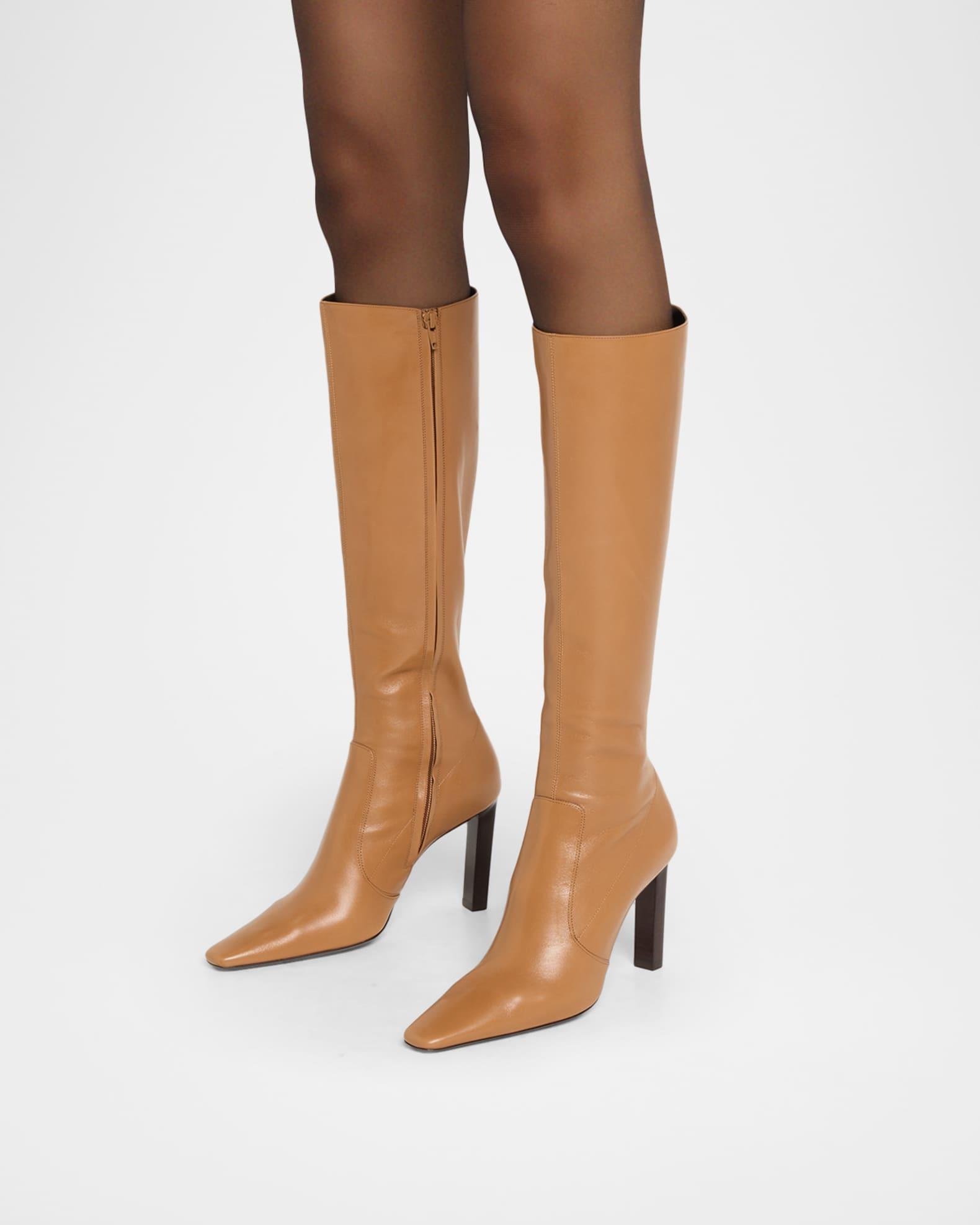 Francoise Smooth Leather Knee-High Boots Product Image