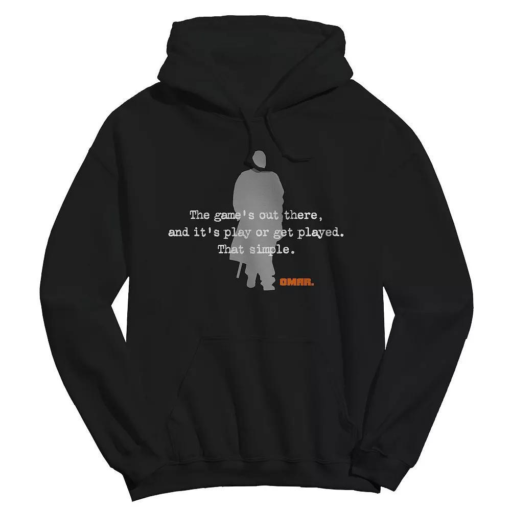Men's Omar Silhouette Quote The Wire Graphic Fleece Hoodie, Size: XXL, Black Product Image