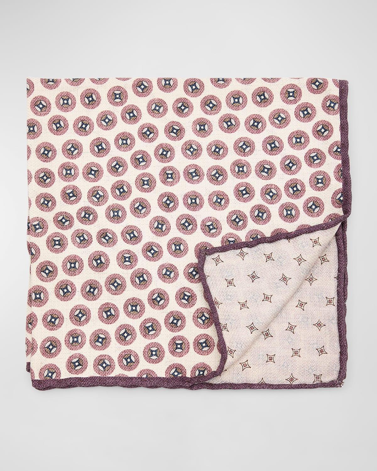 Mens Geometric Design Silk Pocket Square Product Image