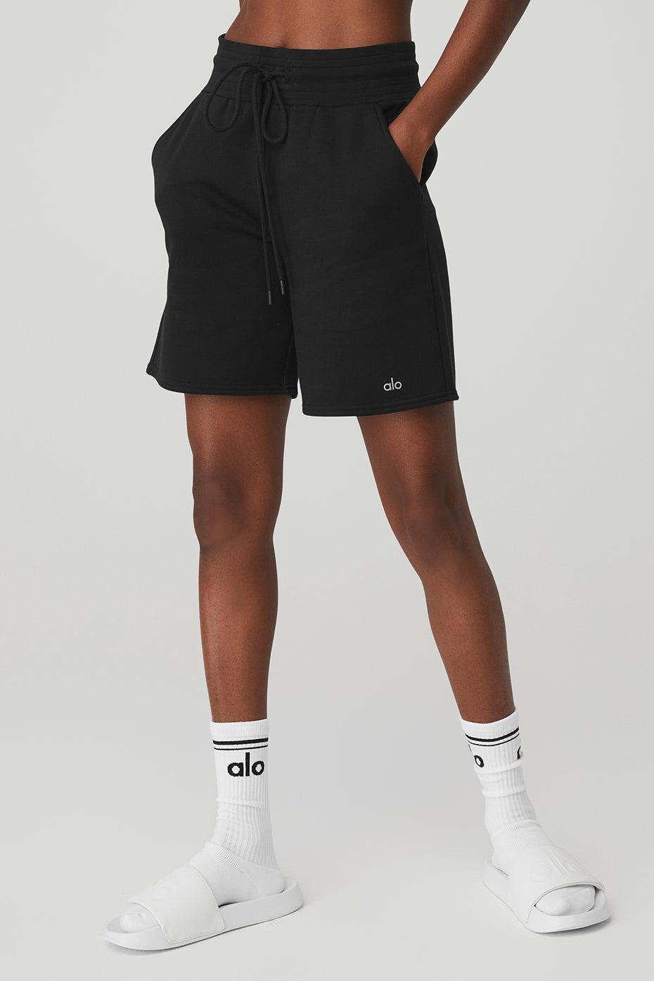 High-Waist Easy Sweat Short - Black Product Image