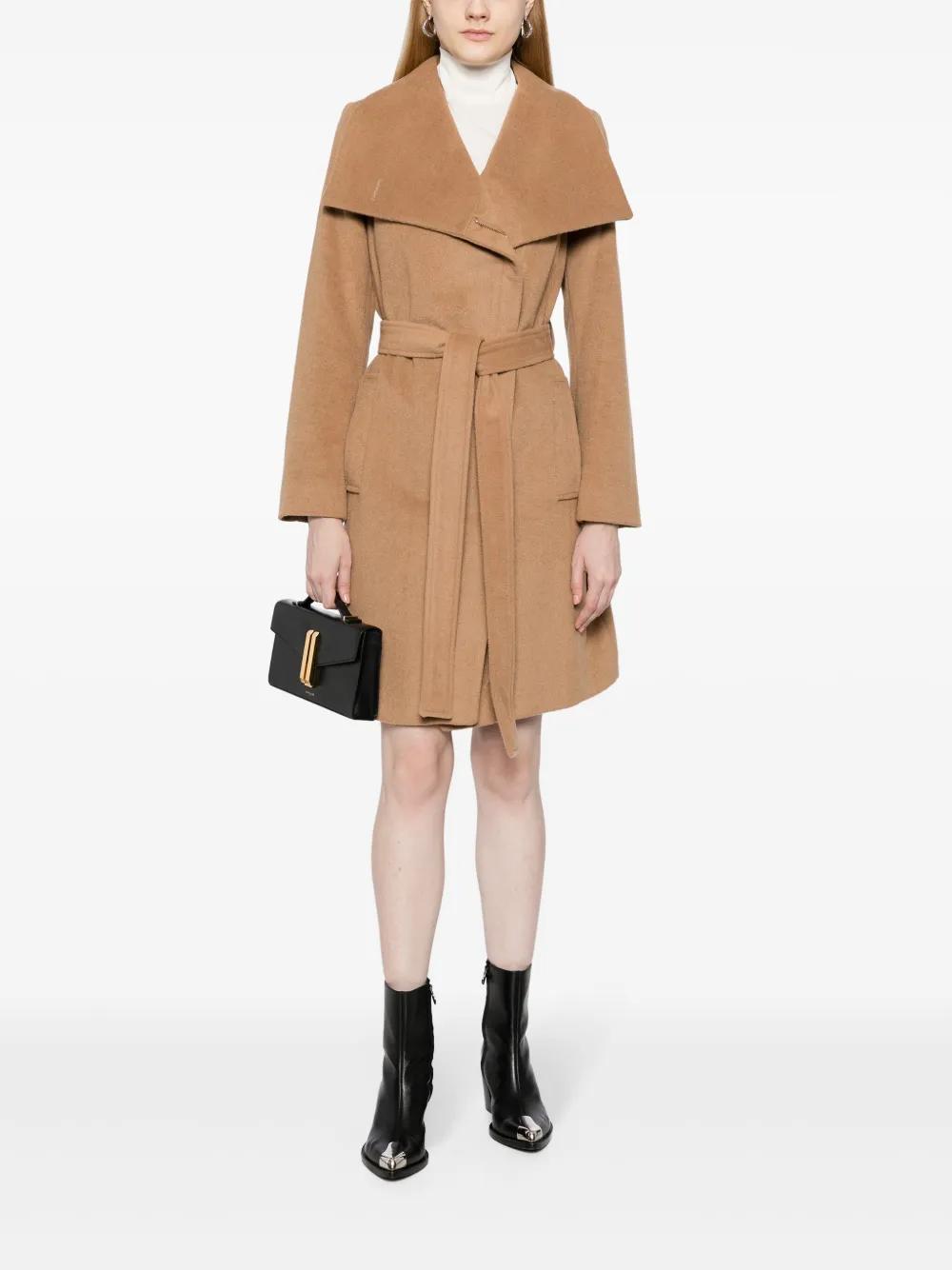 belted double-breasted coat Product Image