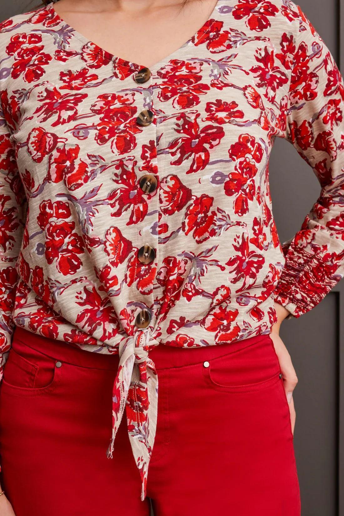 Tribal Tie Hem Top Product Image