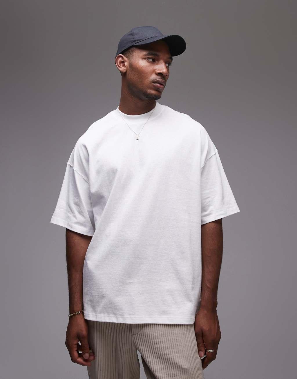 Topman extreme oversized fit t-shirt in white Product Image