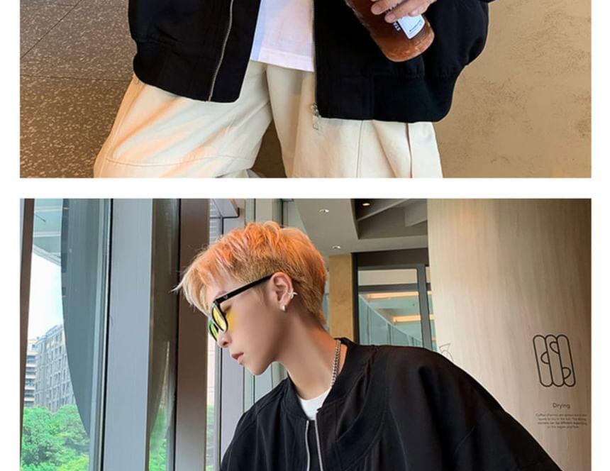 Plain Bomber Jacket Product Image