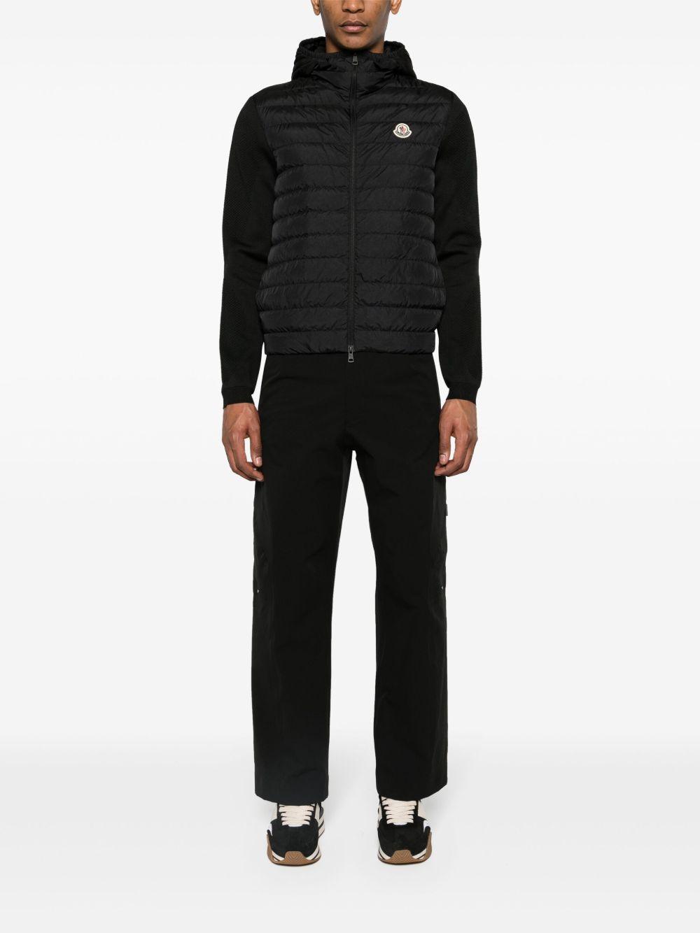 knitted-panels hooded puffer jacket Product Image