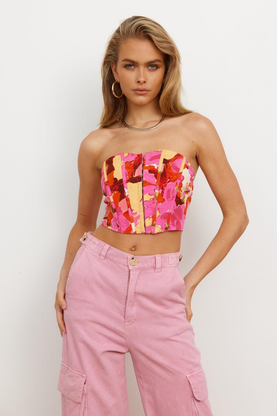 Loving It All Crop Top Pink Product Image