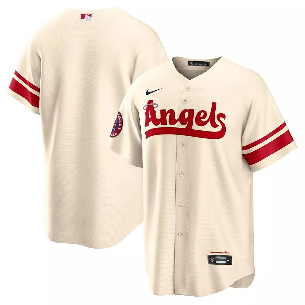Men's Nike Cream Los Angeles Angels 2022 City Connect Replica Team Jersey, Size: 4XL, Beige Product Image