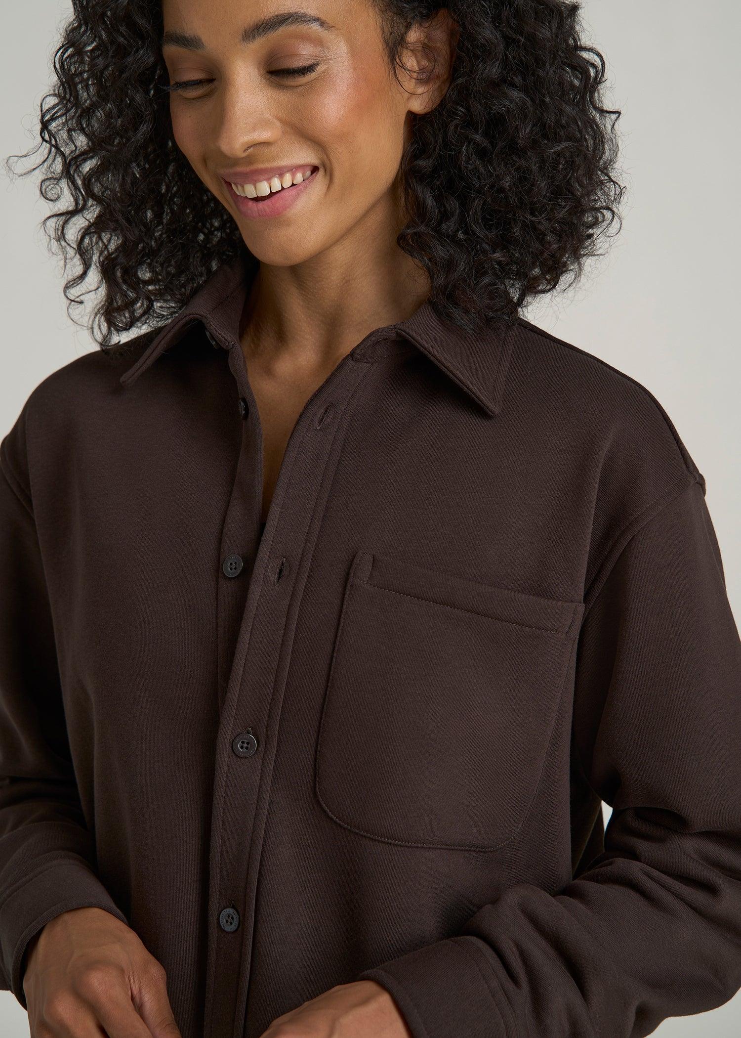 Wearever 2.0 Fleece Women's Tall Shacket in Espresso Product Image