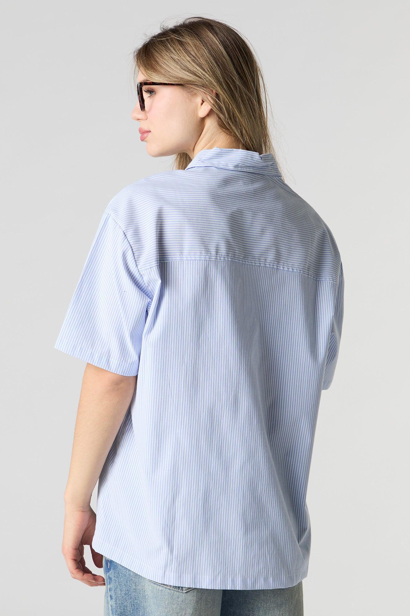 Poplin Oversized Button-Up Top Female Product Image