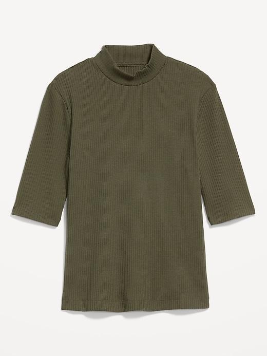 Ribbed Mock-Neck Top Product Image