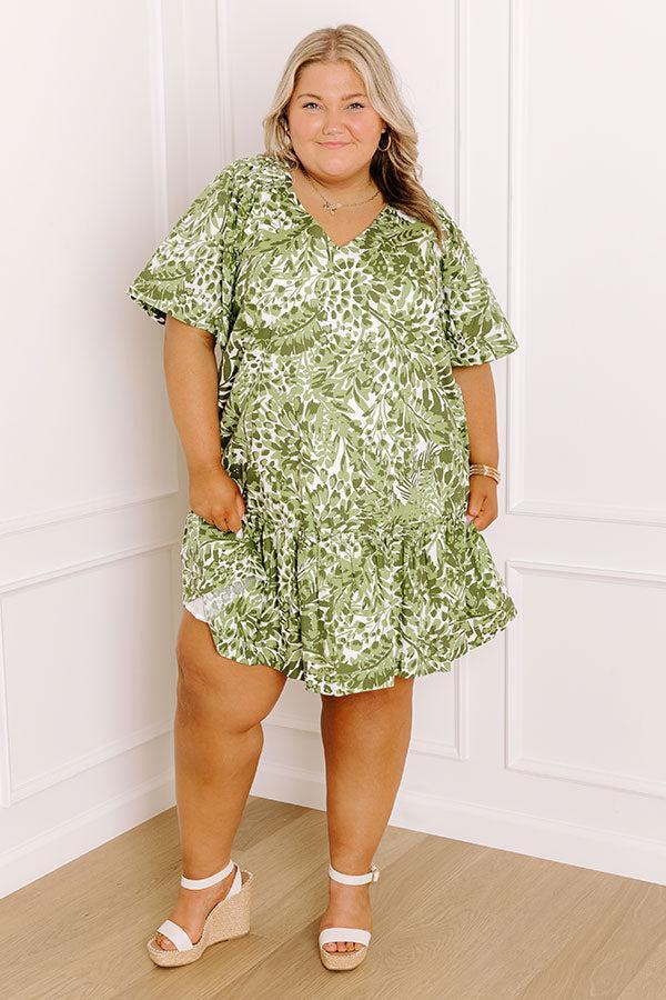 Palm Petal Breeze Mini Dress Curves Product Image
