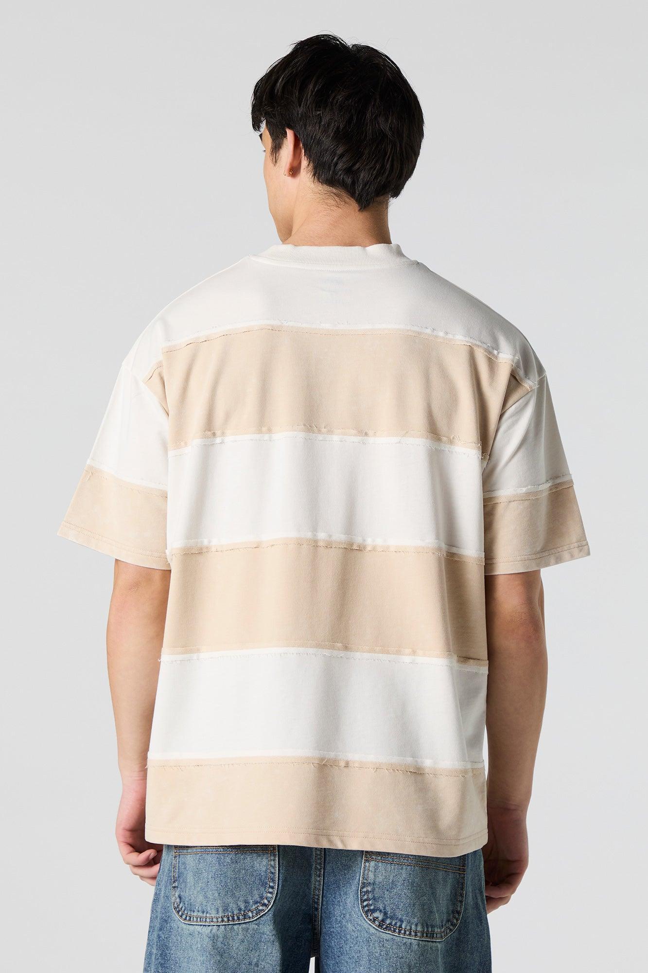 Striped Exposed Seam Relaxed T-Shirt Male Product Image