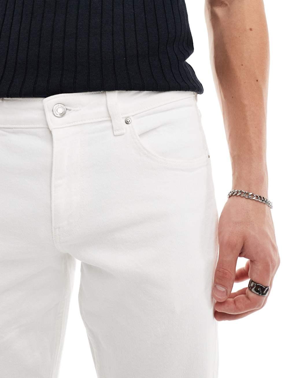 ASOS DESIGN stretch slim jeans in white Product Image