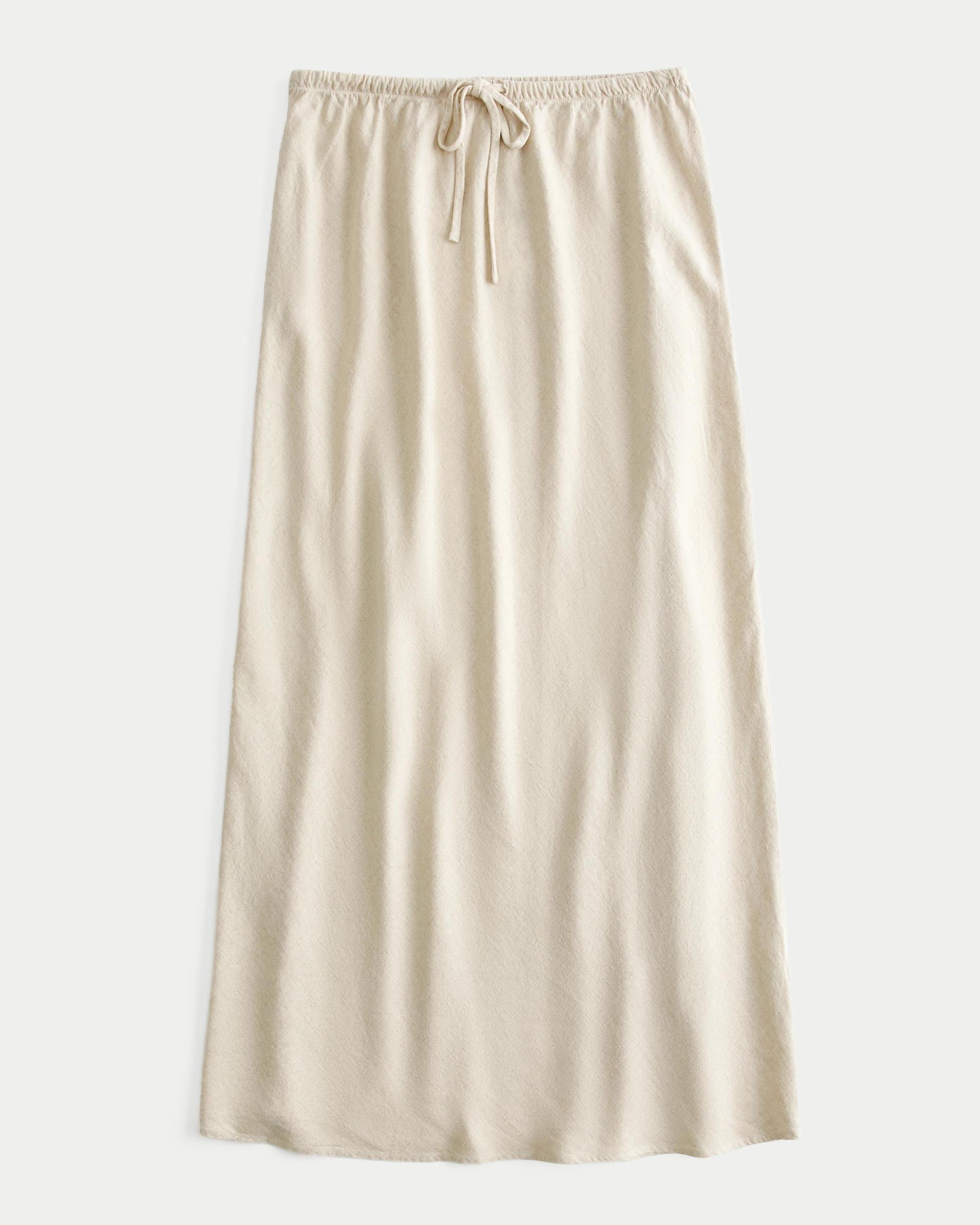 Linen Blend Maxi Skirt Product Image