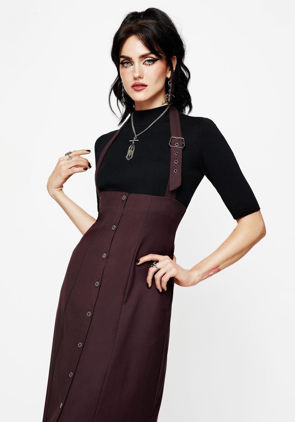 New Age Halter Neck Pinafore Midi Dress Product Image