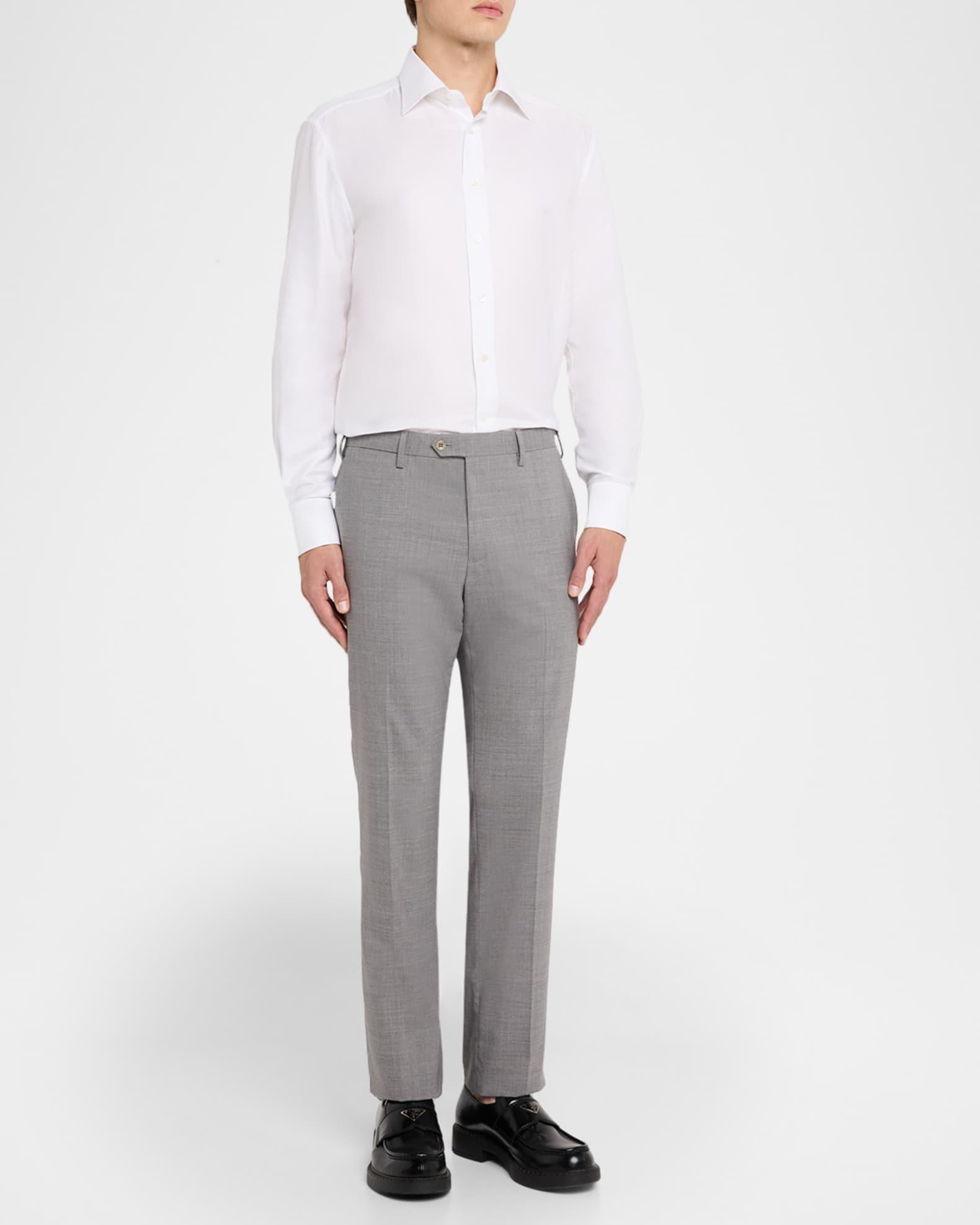 Men's Cotton-Linen Dress Shirt  Product Image