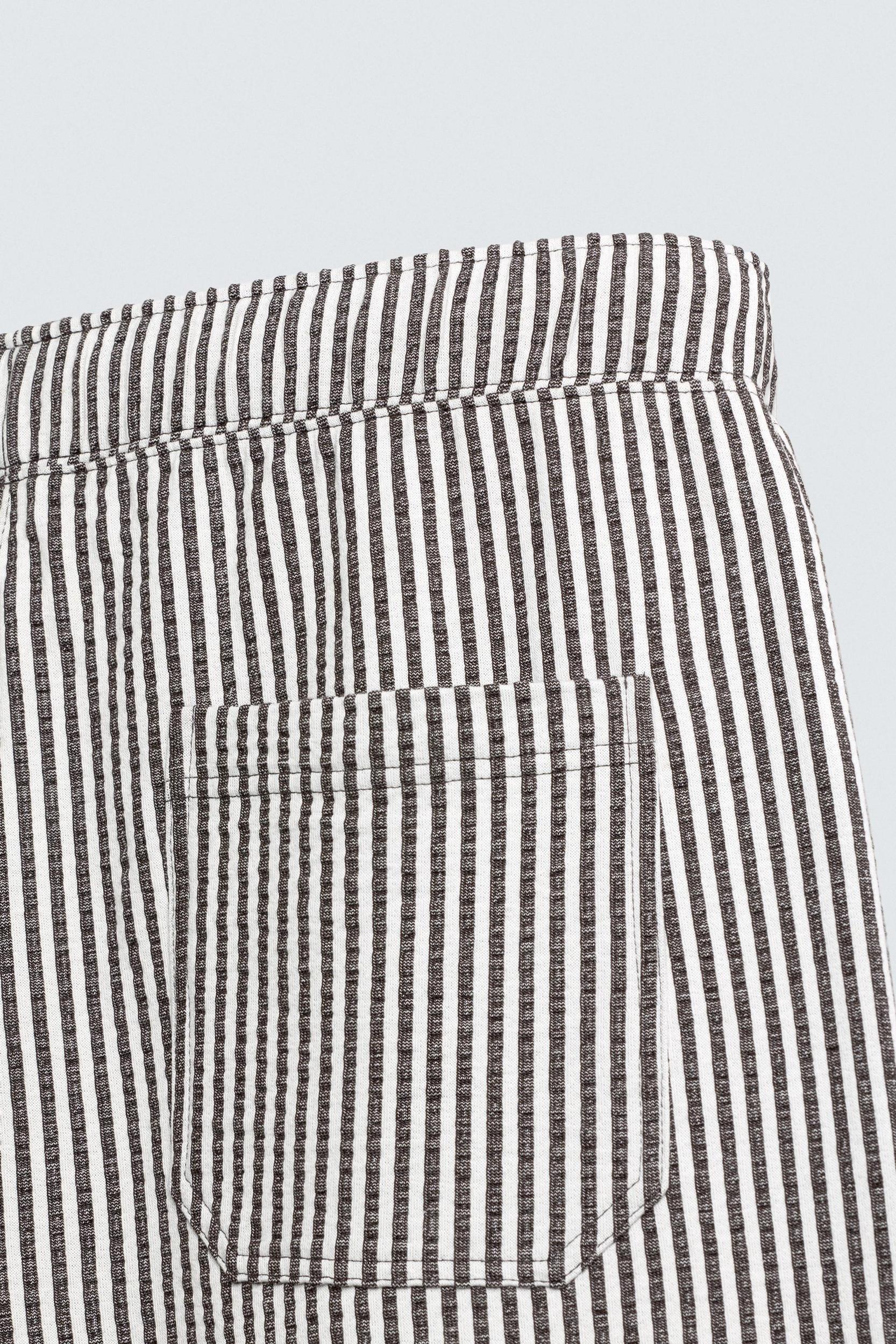STRIPED SEERSUCKER COMFORT PANTS Product Image