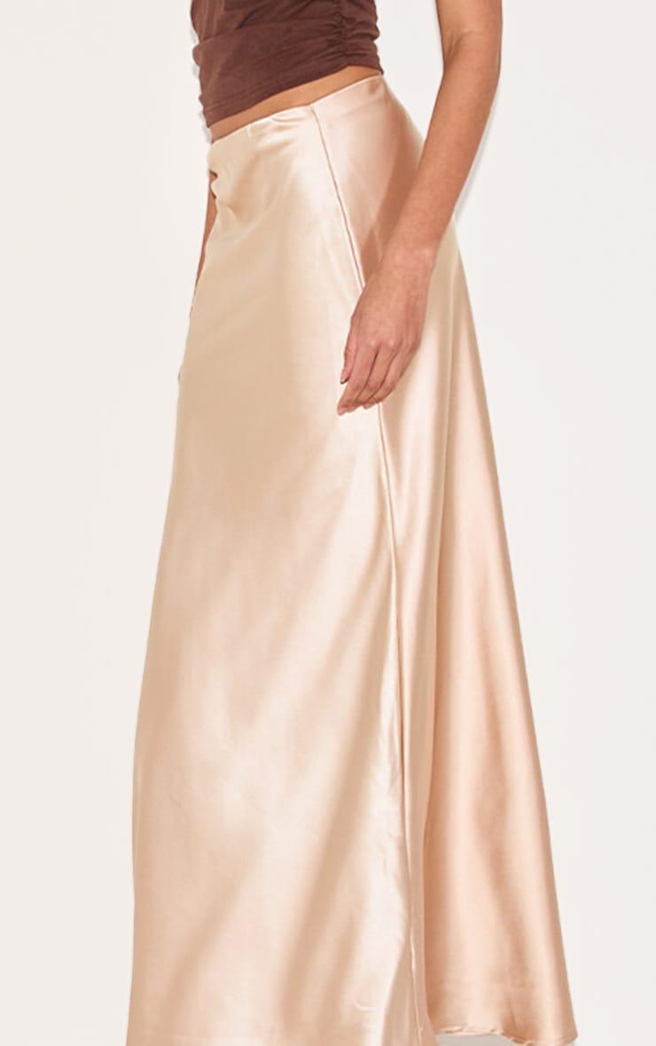 Champagne Satin Floaty Maxi Skirt Product Image