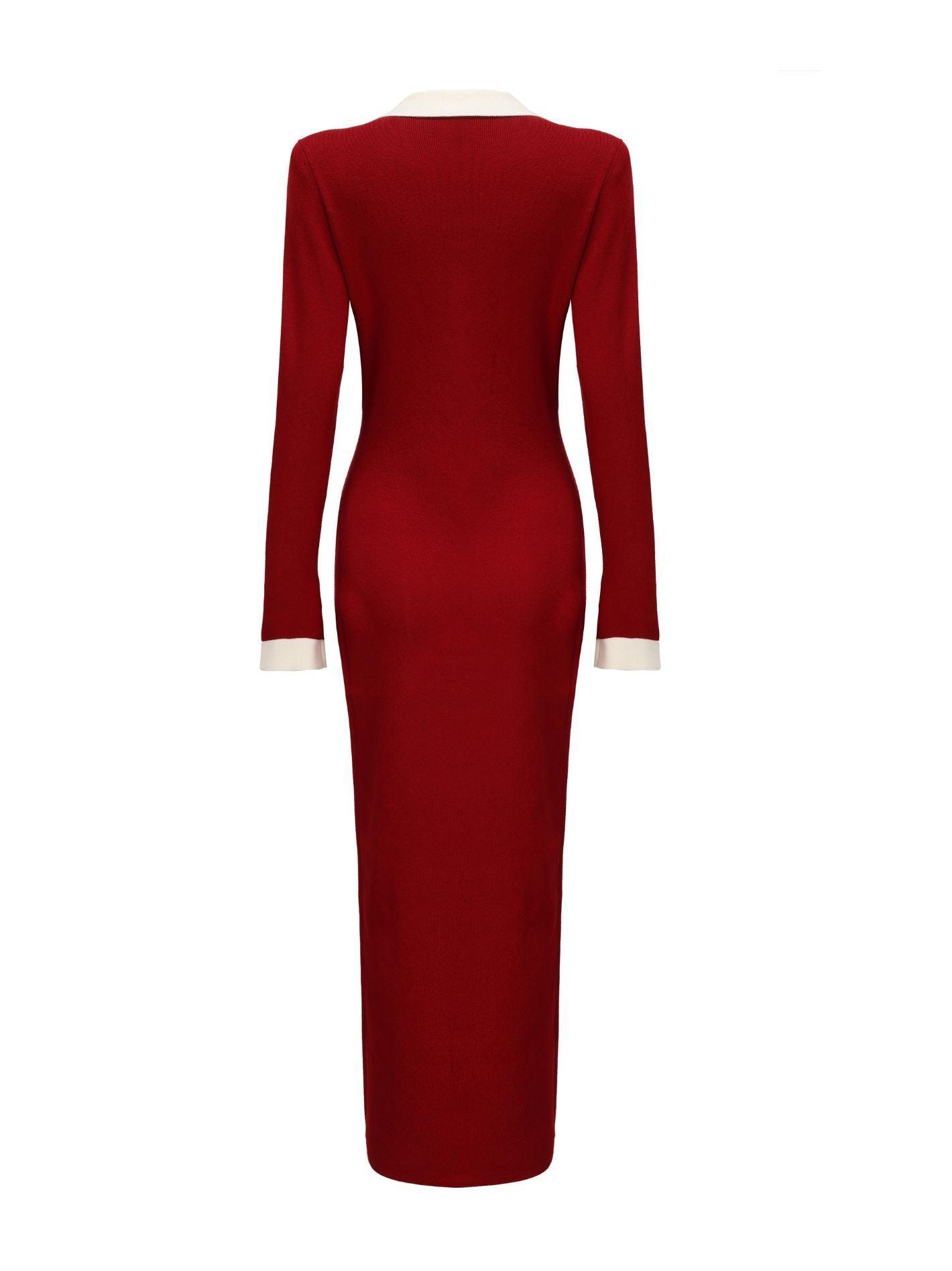 Felicity Long Knit Cardigan (Red) Product Image