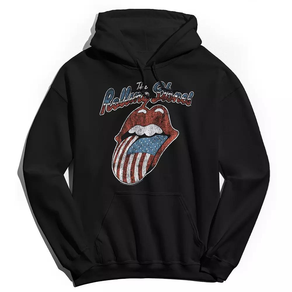 Men's Rolling Stones Tongue USA 78 Hoodie, Size: Small, Black Product Image