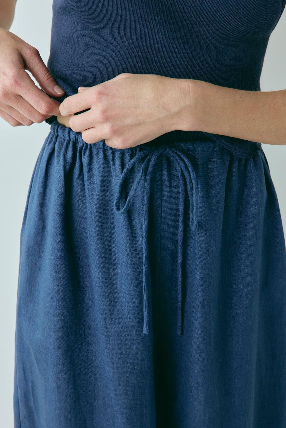 Raya Linen Pants Navy Product Image