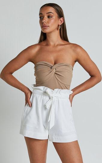 All Rounder Shorts - Paper Bag Shorts in White Product Image