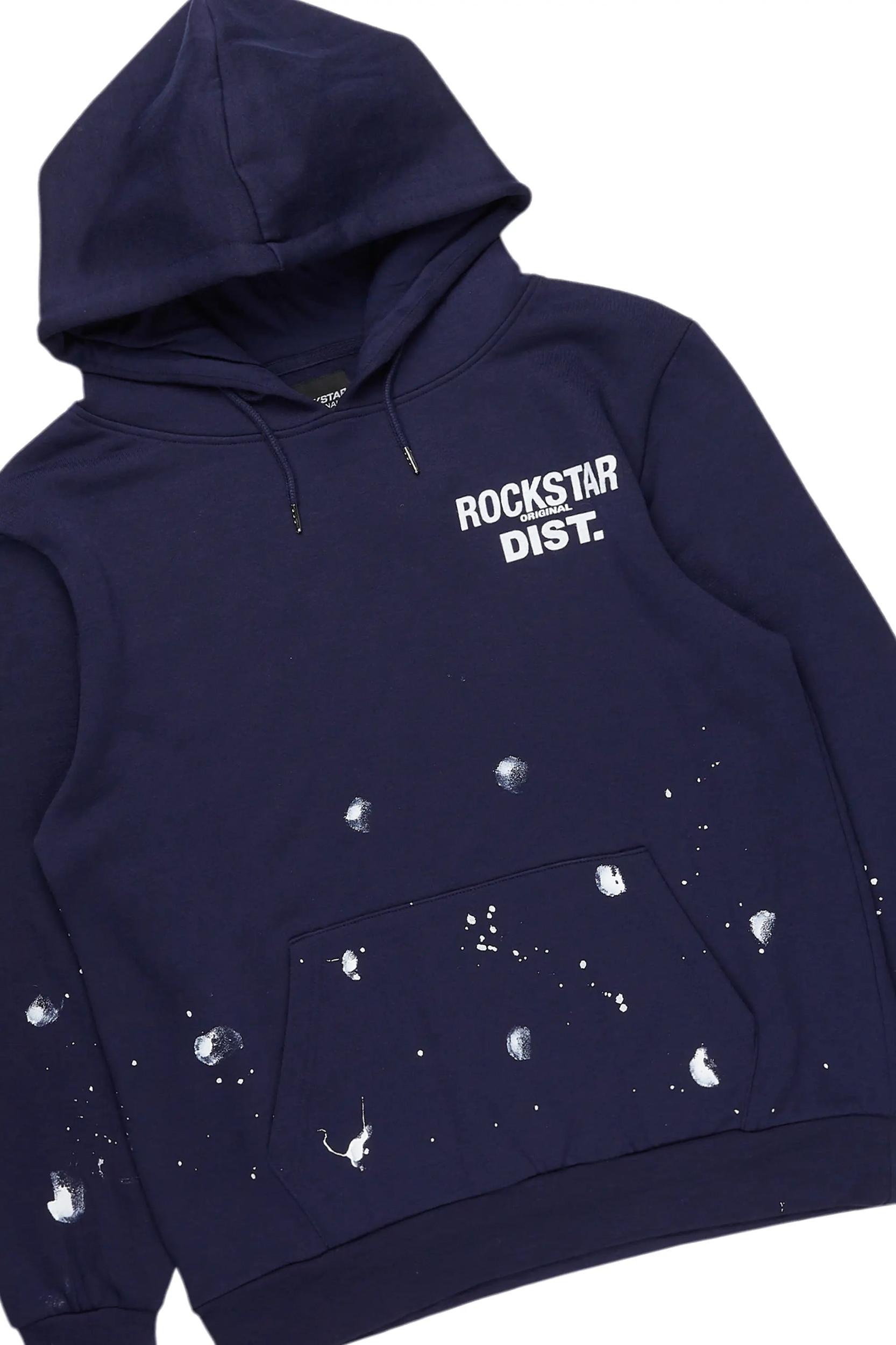 Raffer Navy Hoodie Flare Trackset Male Product Image