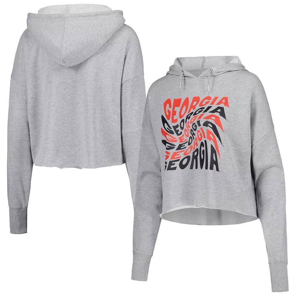 Women's ZooZatz Gray Georgia Bulldogs Swirl Cropped Pullover Hoodie, Size: Small, Grey Product Image