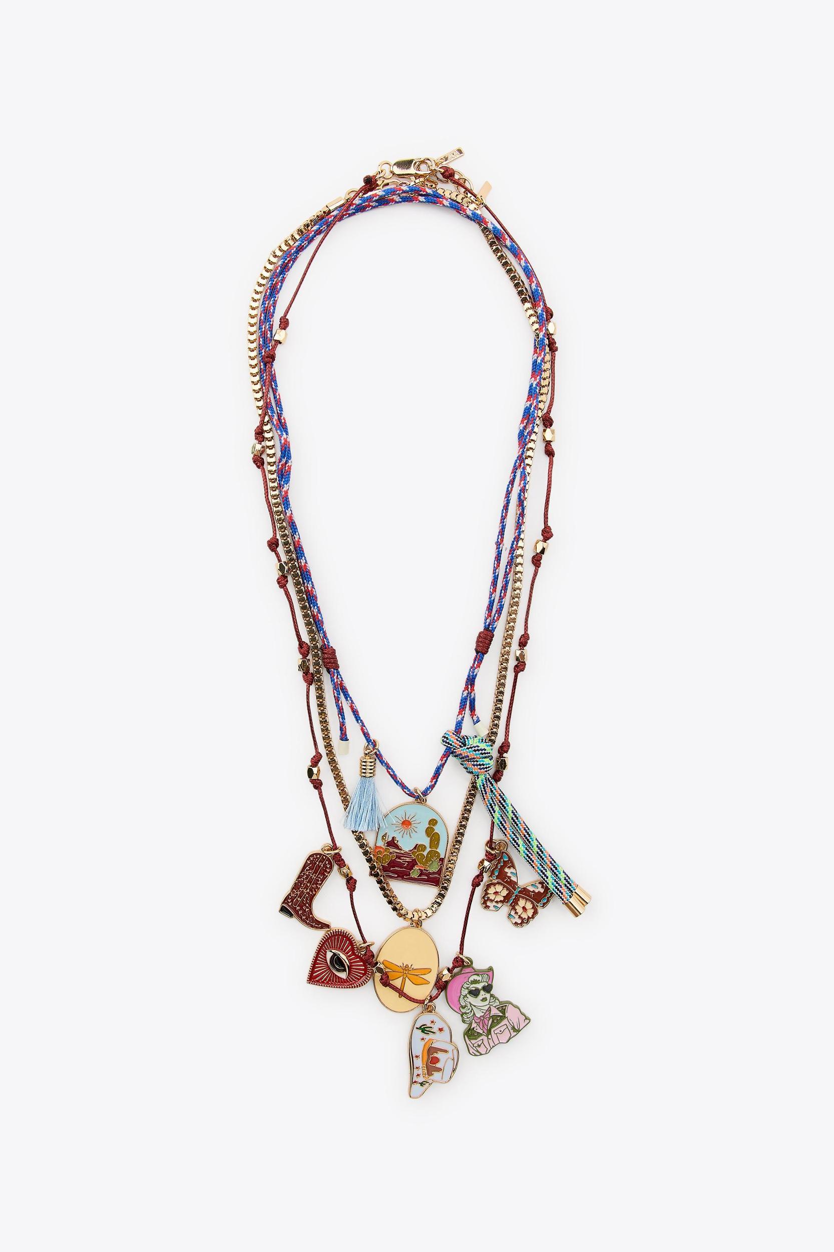 3-PACK CORD CHAIN MEDALLION NECKLACES Product Image