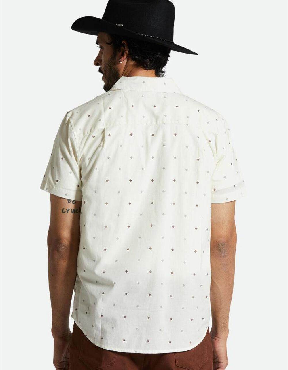 BRIXTON Charter Print Button Up Mens Shirt - Cream Combo Product Image