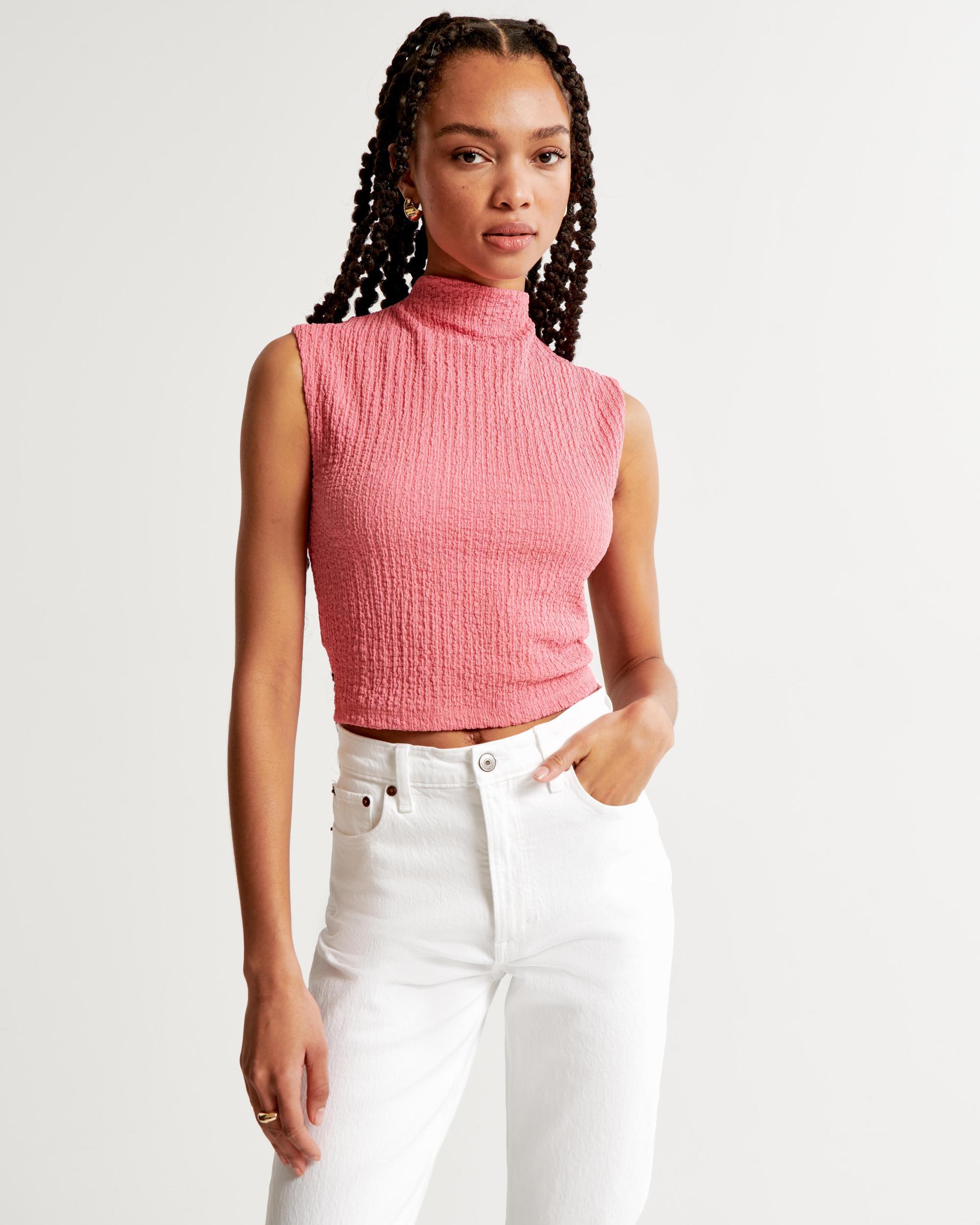Long-Sleeve Grown-On Mockneck Top Product Image