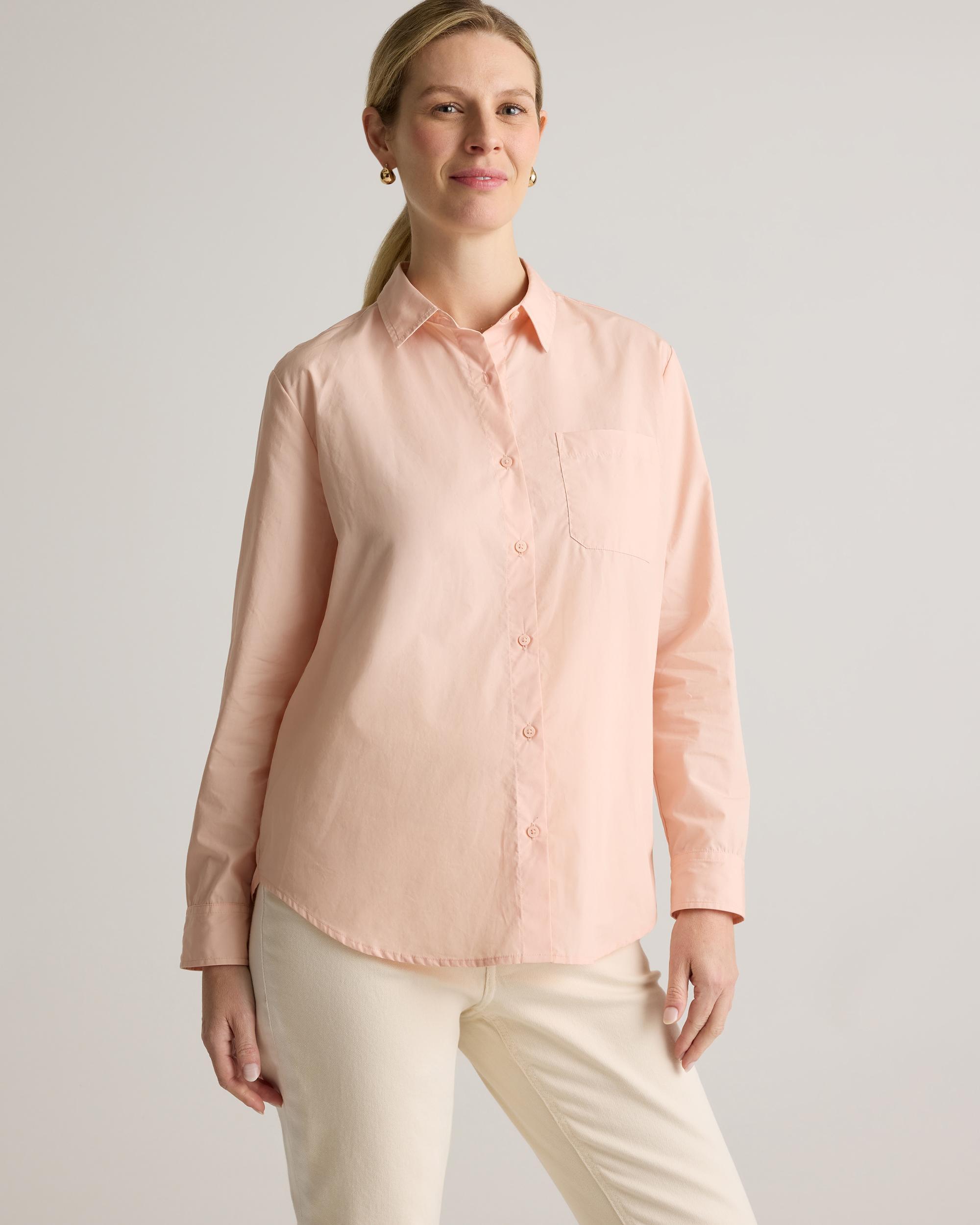 Quince | Women's Poplin Maternity Long Sleeve Shirt Organic Cotton Product Image