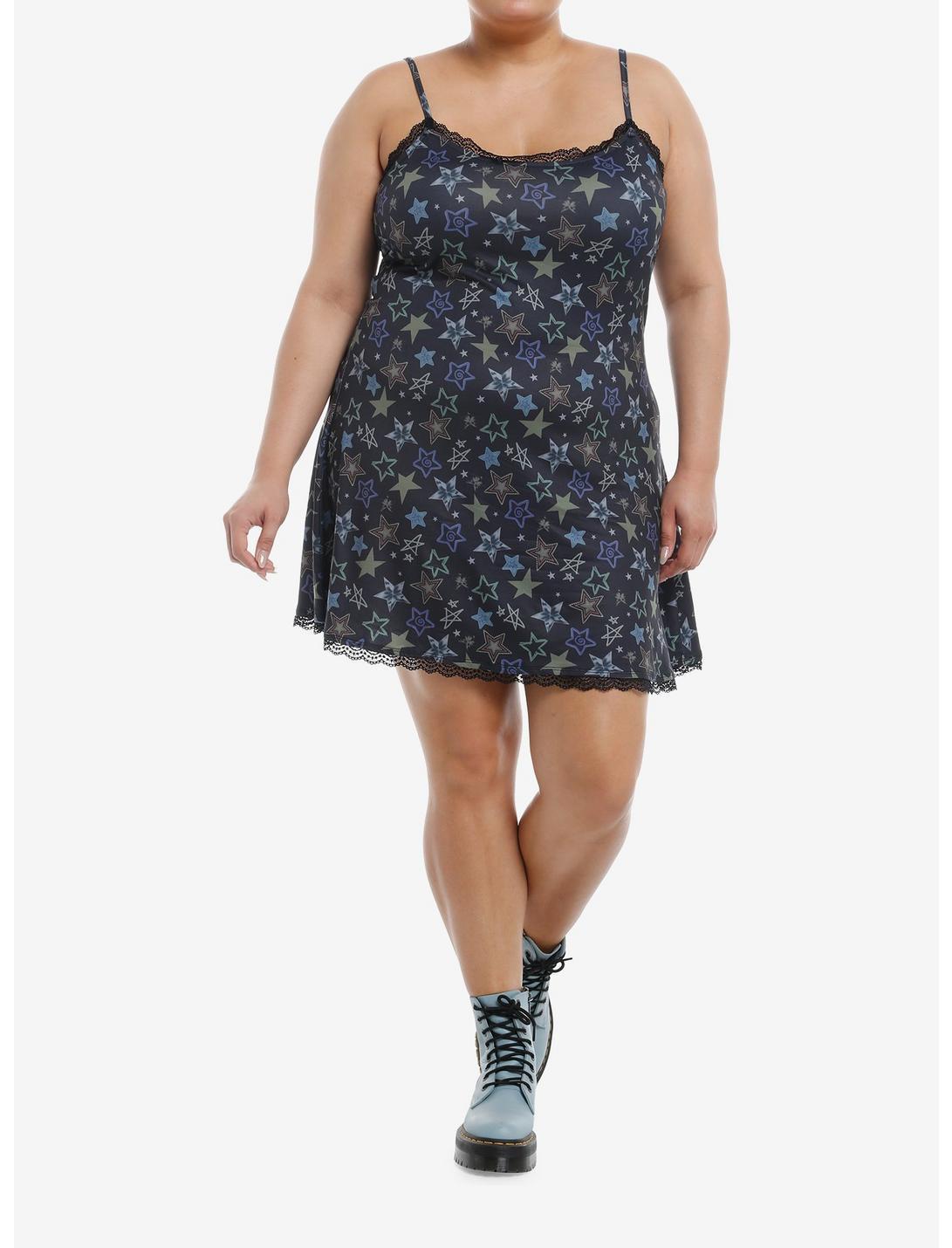 Social Collision Multicolored Stars Cami Mini Dress Plus Size Product Image