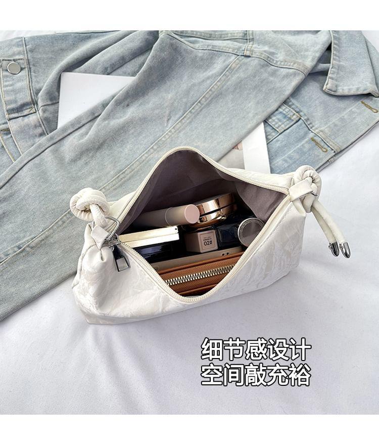 Plain Faux Leather Shoulder Bag Product Image